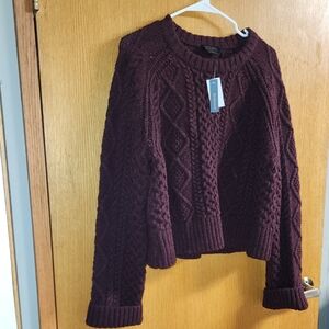 Pendleton Burgundy Cable Knit Sweater
